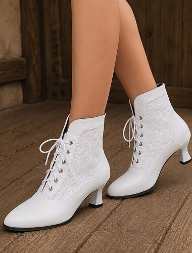  Rococó Vitoriano Renascentista Sapatos Botas Renda Floral Fantasia Mulheres Real Baile de Máscaras Dia a Dia Adulto