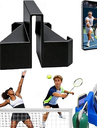  Suporte universal para celular em rede de tênis, ideal para gravar partidas de tênis. &Partidas de pickleball, suporte portátil para câmera com clipe de rede para análise de vídeo, treinamento &