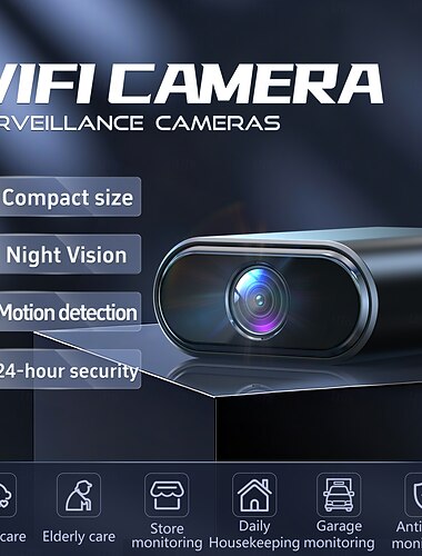  Mini wifi-camera, 1080p HD, kleine draadloze beveiligingscamera met nachtzicht &Bewegingsdetectie, draagbare bewakingscamera voor thuis, kantoor, auto, bewaking op afstand, nannycam, babyfoon