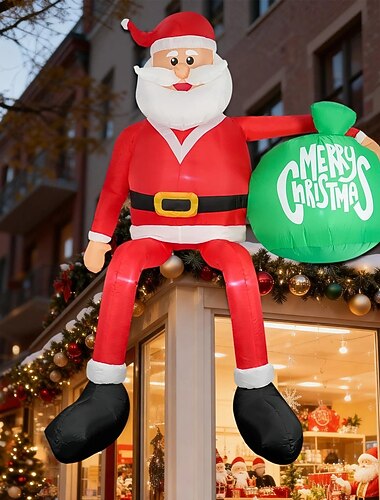  Babbo Natale gonfiabile di Natale, decorazioni per esterni con Babbo Natale seduto