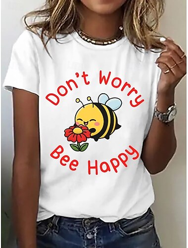  Dames T-shirt Afdrukken Grafisch dier Hond Stijlvol Klassiek Casual Korte mouw Strakke ronde hals Ronde hals Normale tops Casual Dagelijks Wit Wit 2 Wit 3 Zomer Lente Herfst Winter