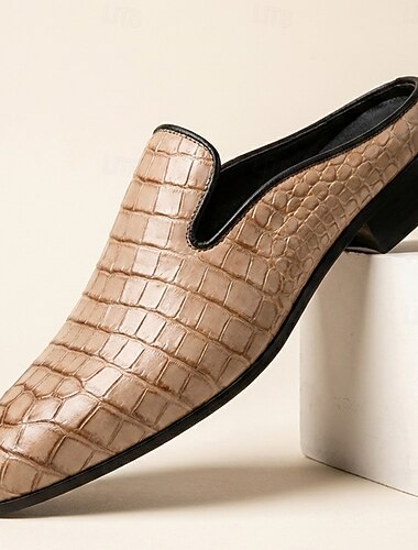  Herrloafers i äkta läder med krokodilprägling, premium slip-on-skor för män, kontorskläder, bröllop, resor, fester och gentlemanstil