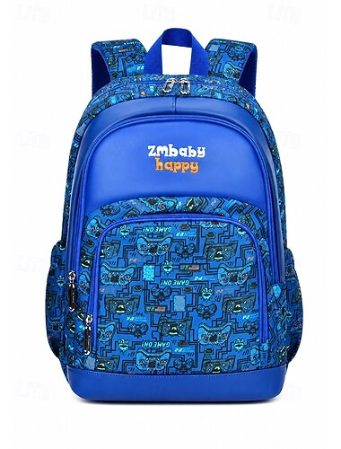  Zaino per bambini con stampa di gatti, borsa scolastica in poliestere resistente all'acqua, disponibile in vari colori. &modelli, zaino multi-scomparto di grande capacità in 2 misure per ragazzi e