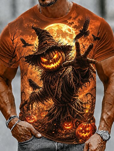  Homme Potiron Oiseau T-shirt Manche Courte T-shirt Impression 3D Col ras du cou Chemise Sombre Occasionnel Quotidien Rue Bleu Orange Orange 2 Été Printemps Vêtement Tenue S M L XL 2XL 3XL