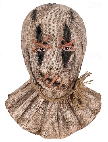  Halloween Spaventapasseri Maschera Maschera realistica Sinistro Orrore Adulti Unisex Halloween Carnevale Feste Performance Costumi di Halloween facili Vestirsi