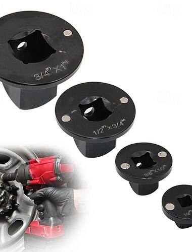  Set di 4 adattatori per bussole a basso profilo per spazi ristretti, set di riduttori e convertitori per cricchetto, da 3/4" a 1", da 1/2" a 3/4", da 1/2" a 3/8" e da 1/4" a 3/8", per riparazioni auto