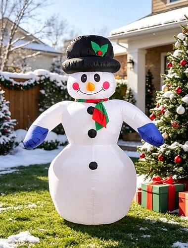  Pupazzo di neve gonfiabile per Natale da esterno, grande decorazione per feste in giardino
