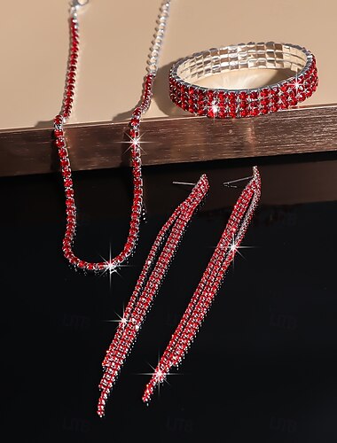  Sieradenset 3 Kromi 1 Ketting 1 Armband Oorbellen Dames Modieus Sieraden set Voor Feest