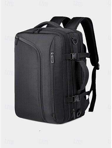  Zaino da viaggio convertibile da uomo nero, borsa per laptop di grande capacità con scomparti multipli, tracolla e stile business casual per lavoro, pendolarismo e viaggi