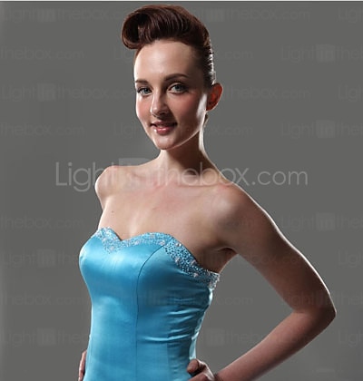 Ball Gown Homecoming Cocktail Party Sweet 16 Dress Sweetheart Neckline Strapless Sleeveless Short / Mini Satin with Pick Up Skirt Beading 2021 2026 - $114.99 –P1