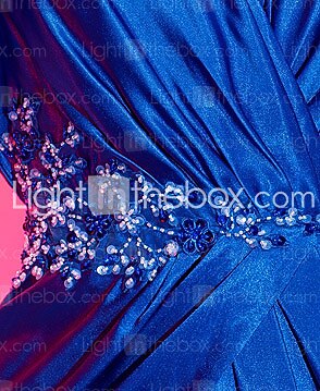 Sheath / Column Homecoming Cocktail Party Dress V Neck Short Sleeve Short / Mini Charmeuse with Criss Cross Beading Appliques 2021 2026 - $126.99 –P3
