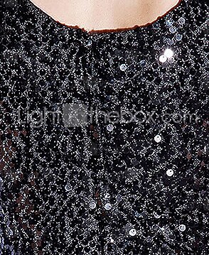 Tube / kolonne Liten svart kjole Beaded & Paljetter søt stil Ferie Ball Cocktailfest Kjole Halsbåt Båthals Kortermet Kort / mini Paljetter med Perlearbeid Bandasje 2021 2026 - $91.99 –P6