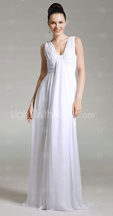 Sheath / Column Elegant All Celebrity Styles Inspired by TV Stars Formal Evening Military Ball Dress V Neck Sleeveless Floor Length Chiffon with Ruched Draping 2022 2026 - $109.99 –P1