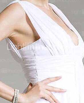 Sheath / Column Elegant All Celebrity Styles Inspired by TV Stars Formal Evening Military Ball Dress V Neck Sleeveless Floor Length Chiffon with Ruched Draping 2022 2026 - $109.99 –P3