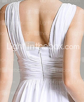 Sheath / Column Elegant All Celebrity Styles Inspired by TV Stars Formal Evening Military Ball Dress V Neck Sleeveless Floor Length Chiffon with Ruched Draping 2022 2026 - $109.99 –P5