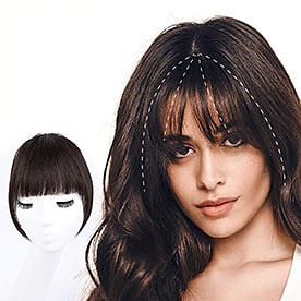 Bangs Hair Clip in Extensions Natural Fringe Bangs Clip-on Front Neat ...
