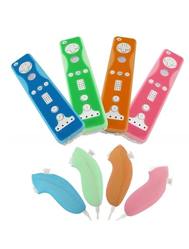 Защитный силиконовый чехол для джойстика Wii / Wii Remote U и Nunchuk (случайные цвета)