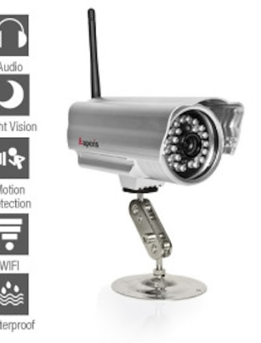 apexis - vejrbestandig trådløst IP-kamera med nattesyn og Motion Detection