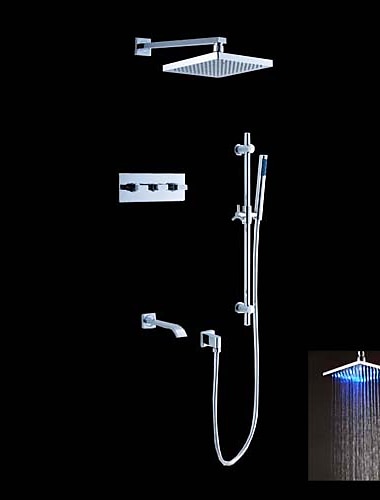 Sprchová baterie - Moderní Pochromovaný Sprchový systém Keramický ventil Bath Shower Mixer Taps / Dvěma uchy pěti jamkách