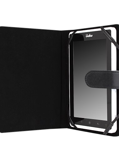 piel sintética cubierta de la caja con soporte para Tablet PC 7 pulgadas - negro