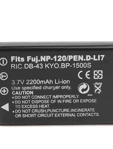 2200mAh 3.6V digitalkamera batteri NP-120 for FUJIFILM FINEPIX F10 og mer