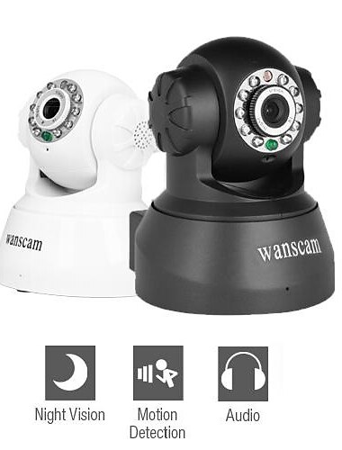 wanscam - cablato telecamera IP di rete con controllo angolo (rilevamento del movimento, visione notturna, libero DDNS)