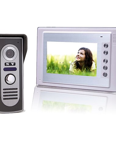 7 Inch Color TFT LCD Video Door Phone Intercom System with Waterproof Camera (420 TVL)