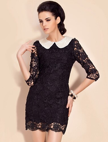 TS Pearl Embellished Lace Dress (More Colors)