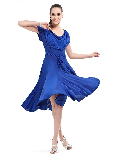Ballroom Dance Dresses Women's Performance Viscose Short Sleeves / Modern Dance