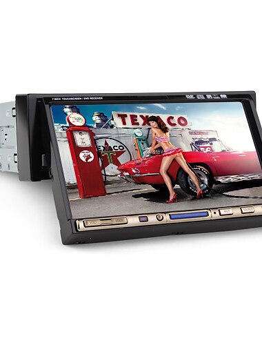 7 "LCD com ecrã táctil 1 din carro dvd player in-dash com bluetooth, ipod, rádio estéreo, RDS, ATV + câmera livre viwe traseira