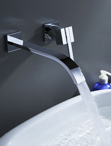  kylpyhuoneen pesuallashanat, messinkivesiputous moderni tyyli seinäteline yksikahva kaksireikäinen kromiviimeistely kylpyhana kylmä- ja kuumakytkimellä