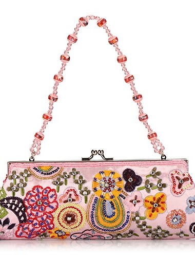 elegant bomull med multicolor handväska beading kväll / kopplingar (fler färger)