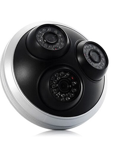 360 Degree Gratis Drejeligt Dome kamera med 3 Wide Angle Night Vision Sony CCD-kameraer (PAL)