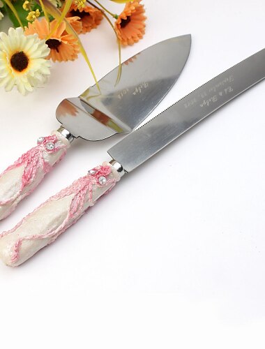 conjuntos que sirven cuchillo pastel de boda de resina personalizado mango pastel cuchillo y conjunto de servidores