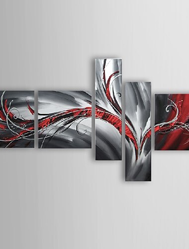 Oil Painting Hand Painted - Abstract Canvas Five Panels