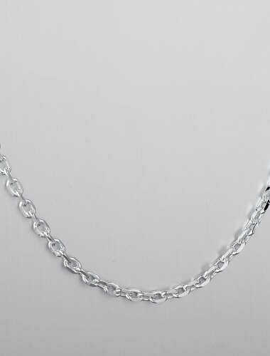 Mode smycken Enkelt halsband Silver Pläterad Tjock Rolo Chain