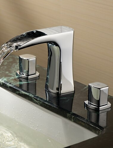 Sprinkle® by Lightinthebox - Two Handles Widespread Solid Brass Bathroom Sink Faucet-Chrome Finish