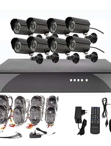 8CH CCTV DVR Kit for Home Security 8 Outdoor Waterproof Camera