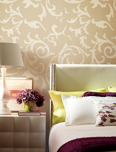 Classical Big Leaves Non-woven Wall Paper 1301-0020