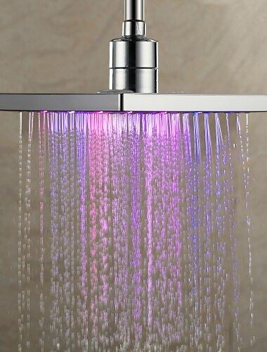 Moderno Ducha lluvia Cromo Característica - Efecto lluvia LED, Alcachofa de la ducha