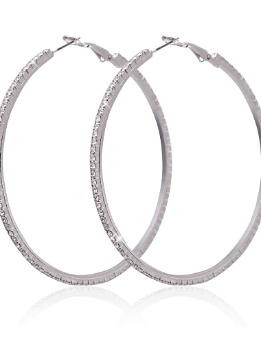 Women's White Hoop Earrings Earrings Jewelry Silver For