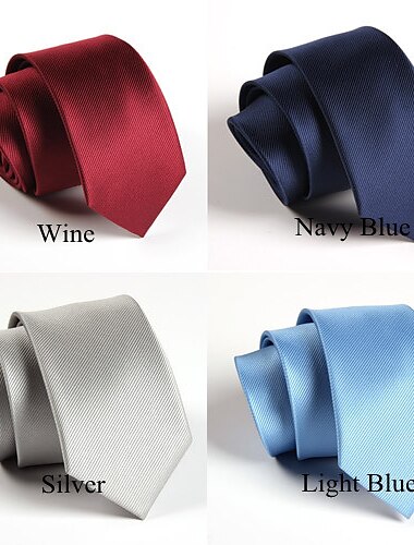 Män Fashion Pure Color ployester Tie