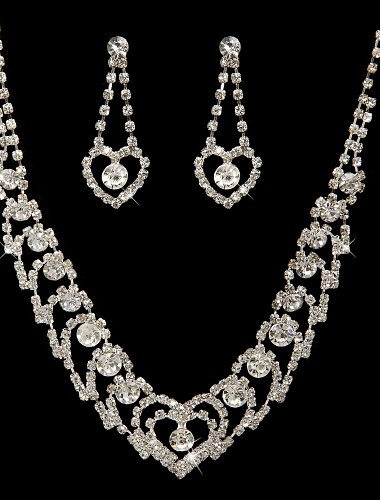 merveilleuse en alliage chromé de noces tchèque strass bijoux nuptiales ensemble, y compris le collier et boucles d'oreilles