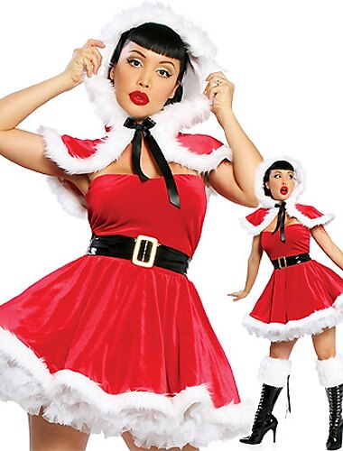 Cosplay Costume Santa Clothes Women's Christmas New Year Festival / Holiday Velvet Outfits