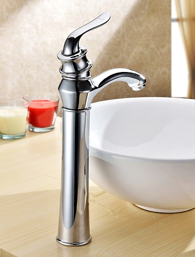 messing badkamer wastafel kranen, enkele handgreep eengats verchroomde badkraan met koude en warme schakelaar messing badkamer wastafel kranen, enkele handgreep eengats verchroomde badkraan met koude en warme schakelaar