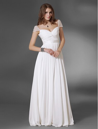 A-Line Minimalist Dress Prom Floor Length Short Sleeve V Neck Chiffon with Sash / Ribbon Ruched 2022 / Formal Evening