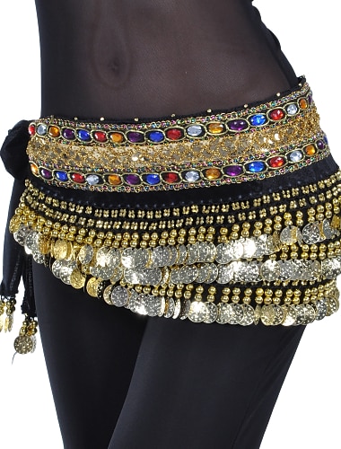 Belly Dance Coin Beading Crystals / Rhinestones Women's Training Polyester