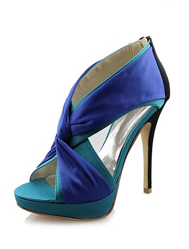 أحذية نسائية - صنادل - زفاف - أزرق - كعوب - كعب Stiletto - ستان / ستان مطاط