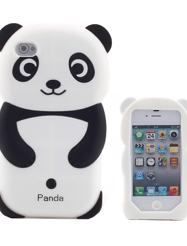 Sött Panda-skal i Silikon för iPhone 4/4s (Flerfärgat)