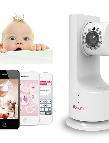 ibcam caméra de sécurité de réseau wifi ip domestique sans fil pour bébé avec la musique p2p jouer dans les deux sens de parler